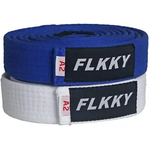 BJJ Belt for Kids and Adult,Brazilian Jiu Jitsu Belt with Sleeve Bar for Ranking Stripes IBJJF Competition Approved