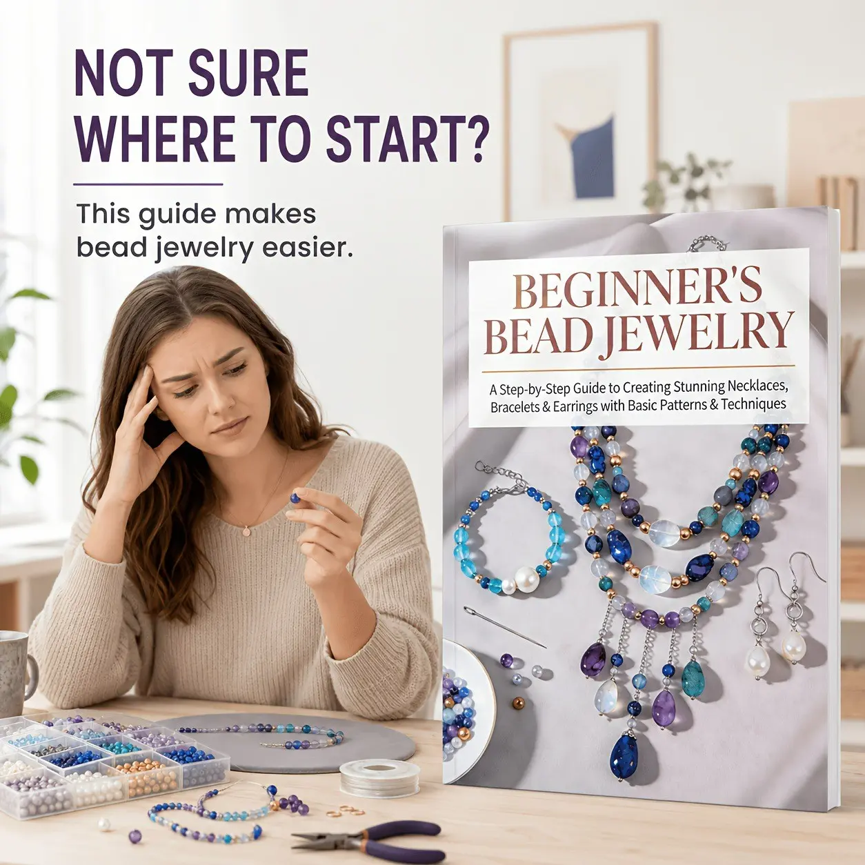 Beginner's Guide to Making Jewelry, Step-By-Step Instructions for Bead Necklaces, Bracelets, and Earrings, Perfect for DIY Enthusiasts