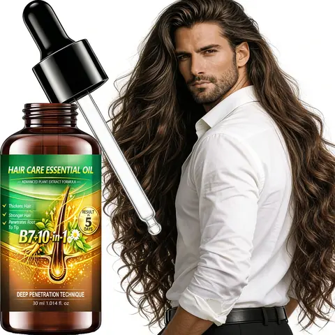 30ml 10-in-1 Ginger & Rosemary Nourishing Hair Oil with B7, Gently Reduces Breakage, Deep Nourishment for Thicker, Fuller-Looking Hair