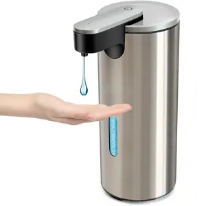 Automatic Soap Dispenser Touchless, Battery Operated, Electric Sensor, Hand-Free Liquid Soap Dispenser, 3 Adjustable Volumes, Kitchen & Bathroom, Stainless Steel Soap Dispenser