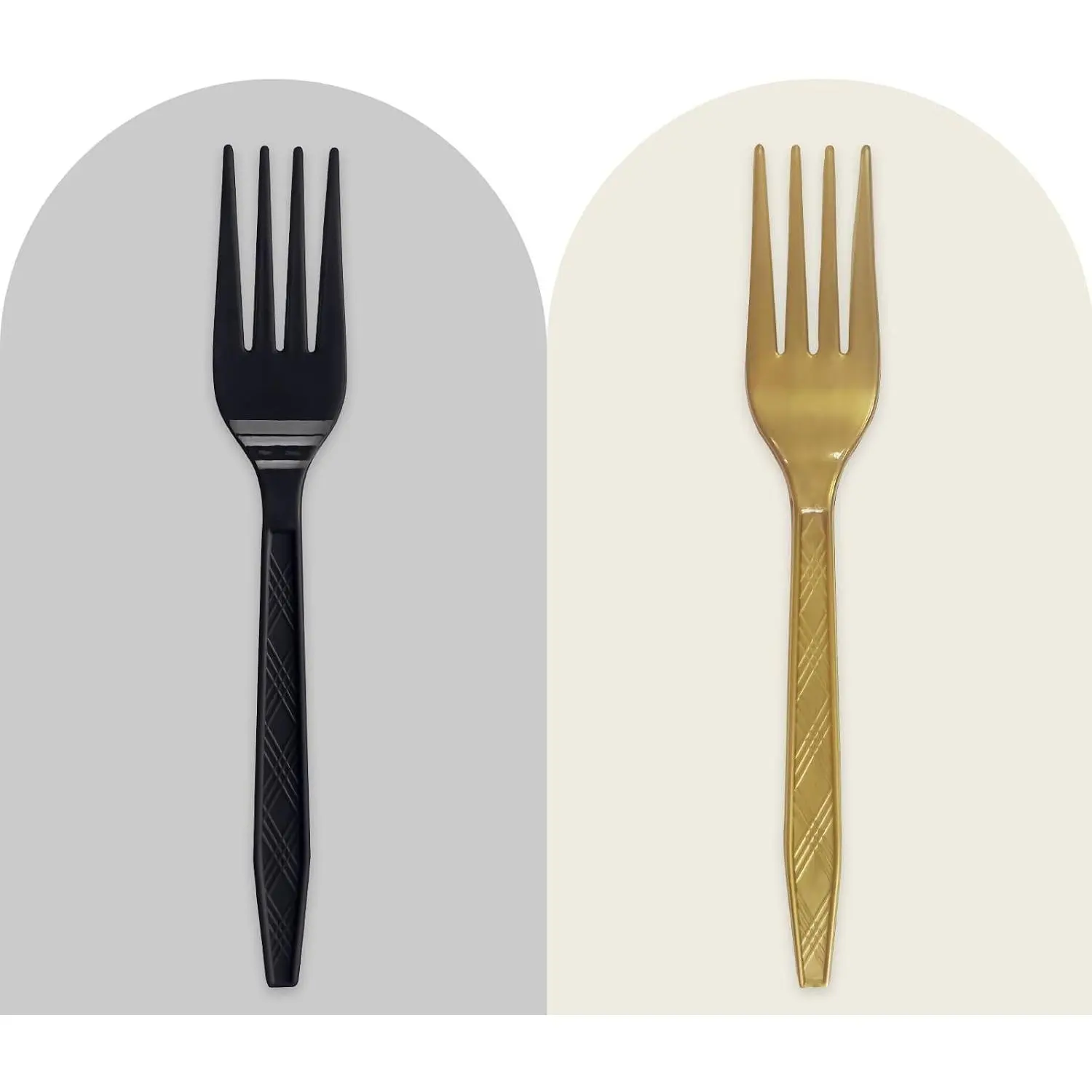 100 count Disposable Blue and White Plastic Forks