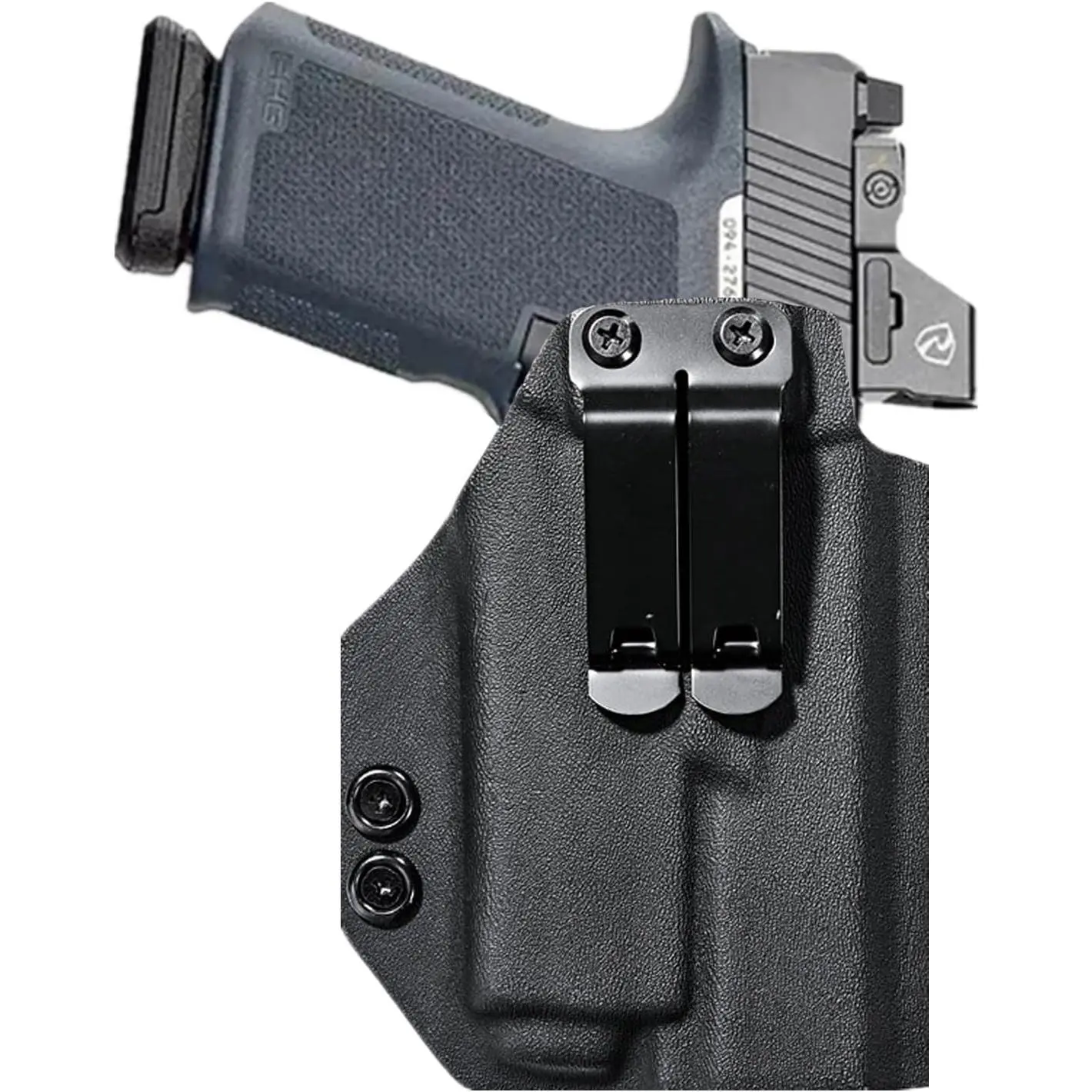 Unisex Light-Bearing IWB Kydex Holster for Hunting - Compatible with Olight Baldr S RL Mini, Red Dot Optic Slot, Concealment-Focused Concealed Carry, Short, Internal Wear, Red Dot Sights, Secure, Traditional, Accommodates Red Dot Sights