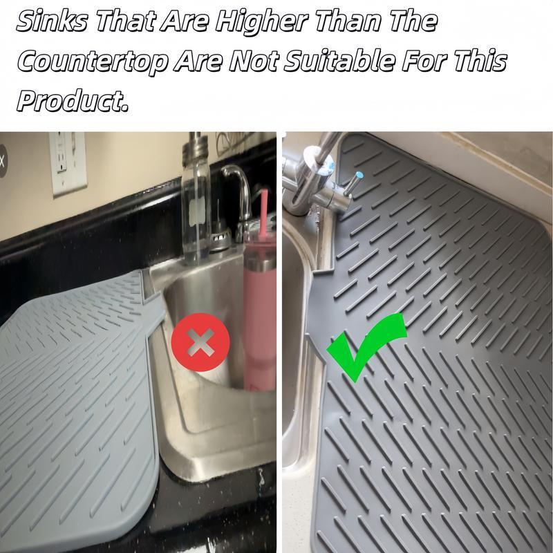 Silicone Large Size Dish Drying Mat with Built-in Drain Lip Dish Drainer Mats for Kitchen Counter Easy-Clean High Temperature Resistance Coaster, Perfect Gift for Valentine's Day Father's Day Mother's Day Anniversary Birthday