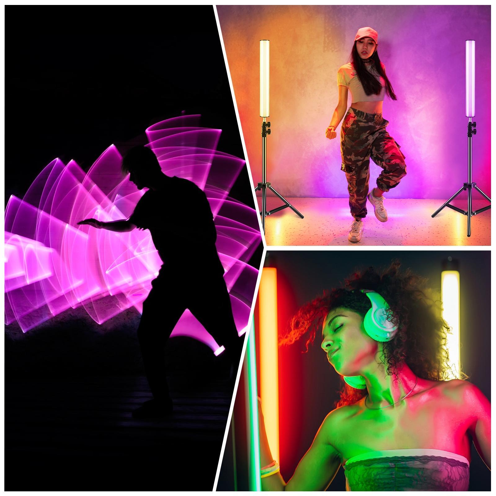 PULUZ Portable RGB LED Stick Light, 3000mAh Rechargeable LED Stick Light, Handheld Stick Light for Photography & Videography, Lighting, Photographic Fill Light, Led Fill Lights