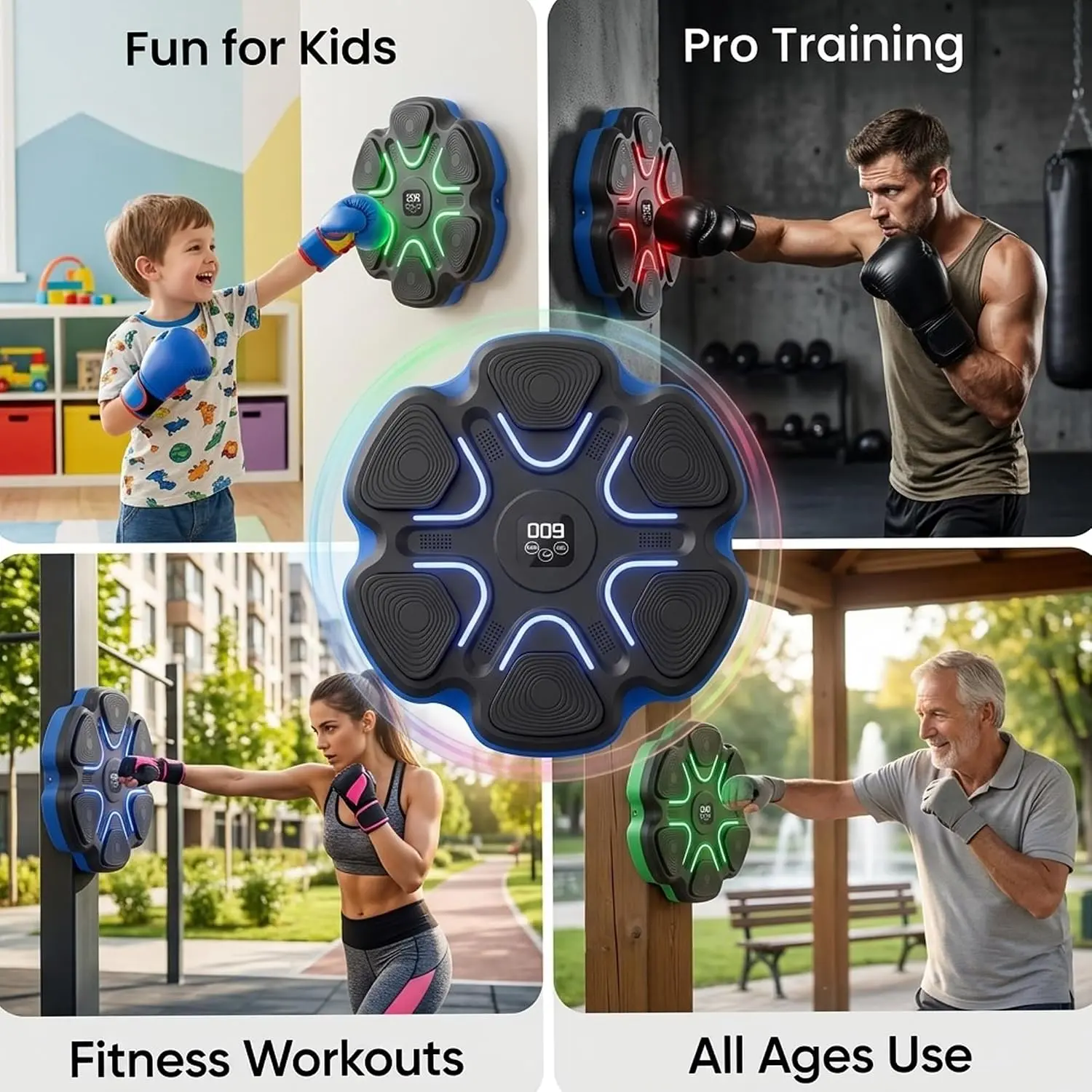 2026 Music Boxing Machine for Adults – Wall Boxing Punching Pad, Machine Boxing Equipment for Training, Music Boxing Workout Trainer for Home or Gym - Gift for Dad