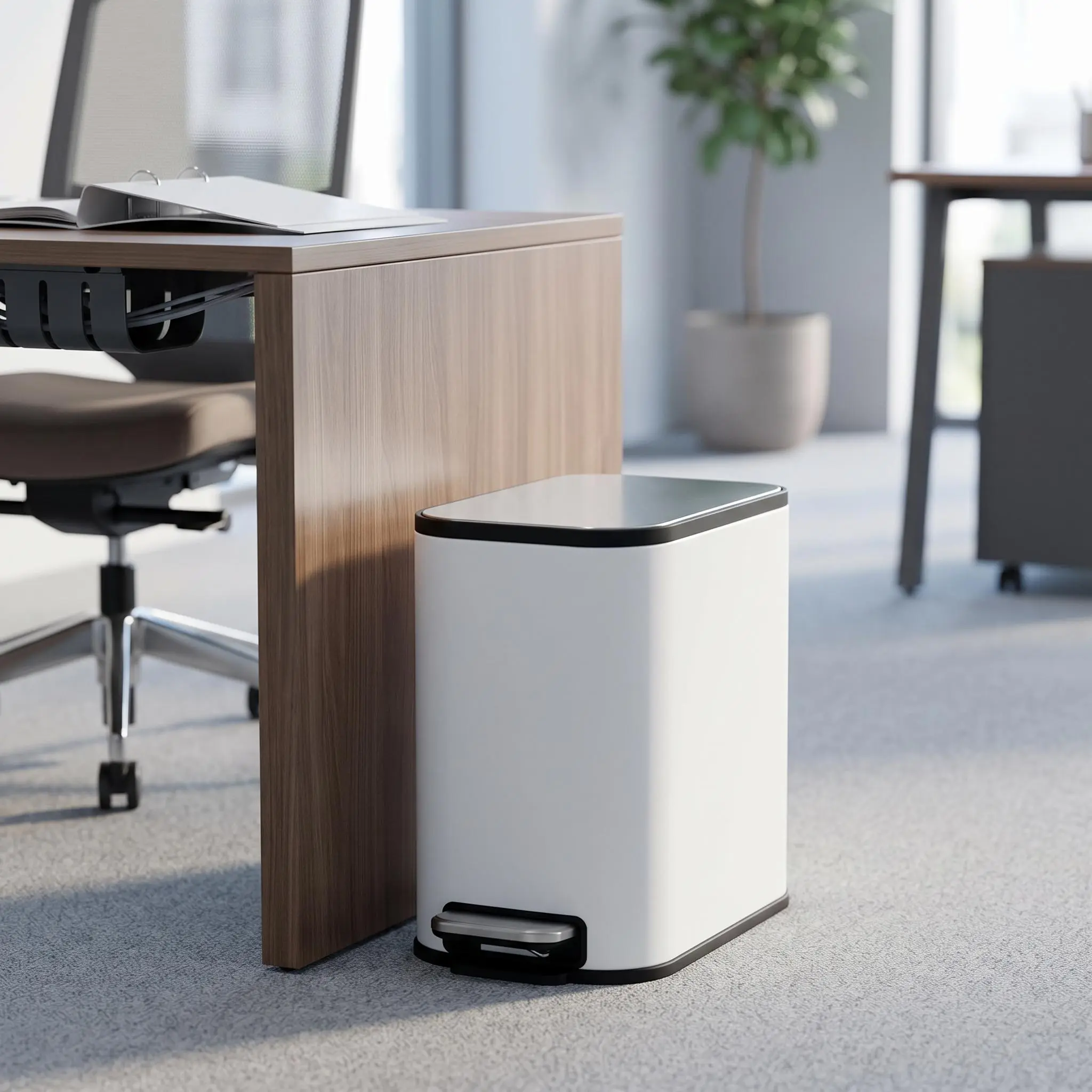 8L Compact Stainless Steel Recycling Bin for Indoor Use, Durable Waste Container Size 34.1×18.6×29.4cm, Space Saving Sorting Trash Can for Home Office Waste Organization