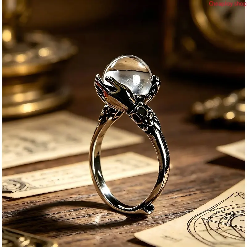 2pcs Women's Vintage Guardian Crystal Center Unique Rings - Adjustable Band (Fits 6-10), Rings for Women, Whimsical Costume Jewelry, Funky Unique Accessories, 2026 Memorial Day Campaign Gift,summerwins,summeroutfits,vacationoutfits,beachoutfits