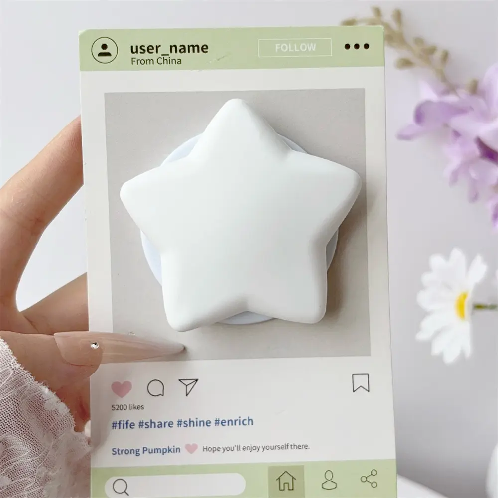 Liquid Silicone Star-shaped Phone Stand Magnetic Phone Holders Features Strong Adhesion and a Creative Candy-colored Design