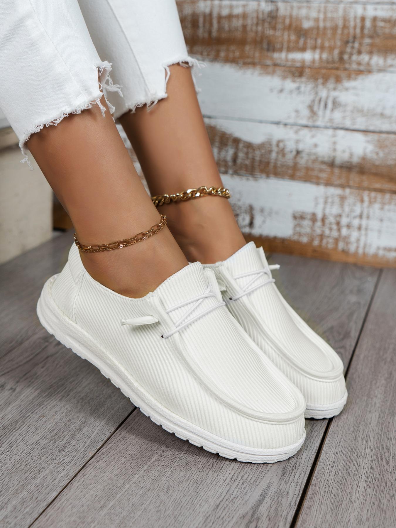 Women's 1 Pair Minimalist Fabric Slip Ons Casual Plain Round Toe Slip-on Shoes, Casual Comfortable Versatile Soft Sole Shoes For Daily Wear