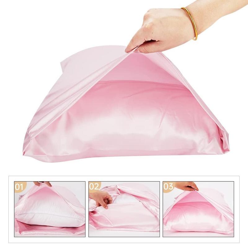 Satin Soft Sleep Set, Including 2pcs Silky Pillowcases, 1pc Breathable Hair Bonnet, 1pc Adjustable Weighted Sleep Eye Mask and 1pc Hair Scrunchie, Simple and Comfortable Bedding Sleep Aid Set, Sleeping Eye Mask
