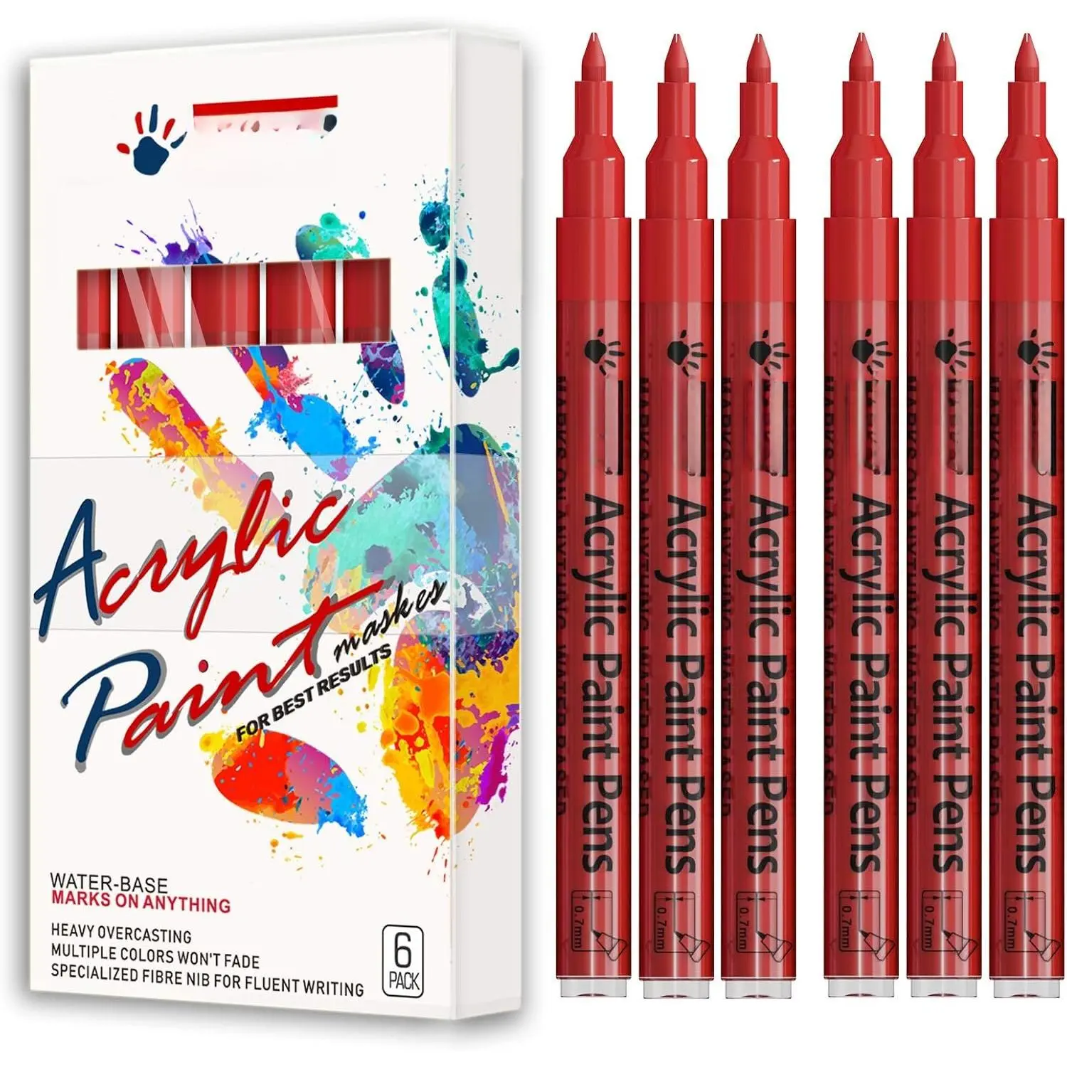 Permanent Markers with Permanent Ink, 6-Pack Office & Art Stationery Supplies