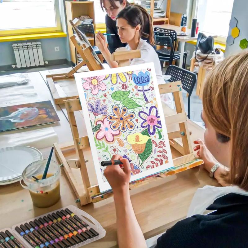 24/48/72/96 Colors Glitter Effect Brush Markers, Dual-Tip Dual-Color 1–5 mm Soft Brush Shimmer Markers for Doodle Writing and DIY Glitter Art, Greeting and Birthday Card Making, DIY Painting Supplies, Art Color Set