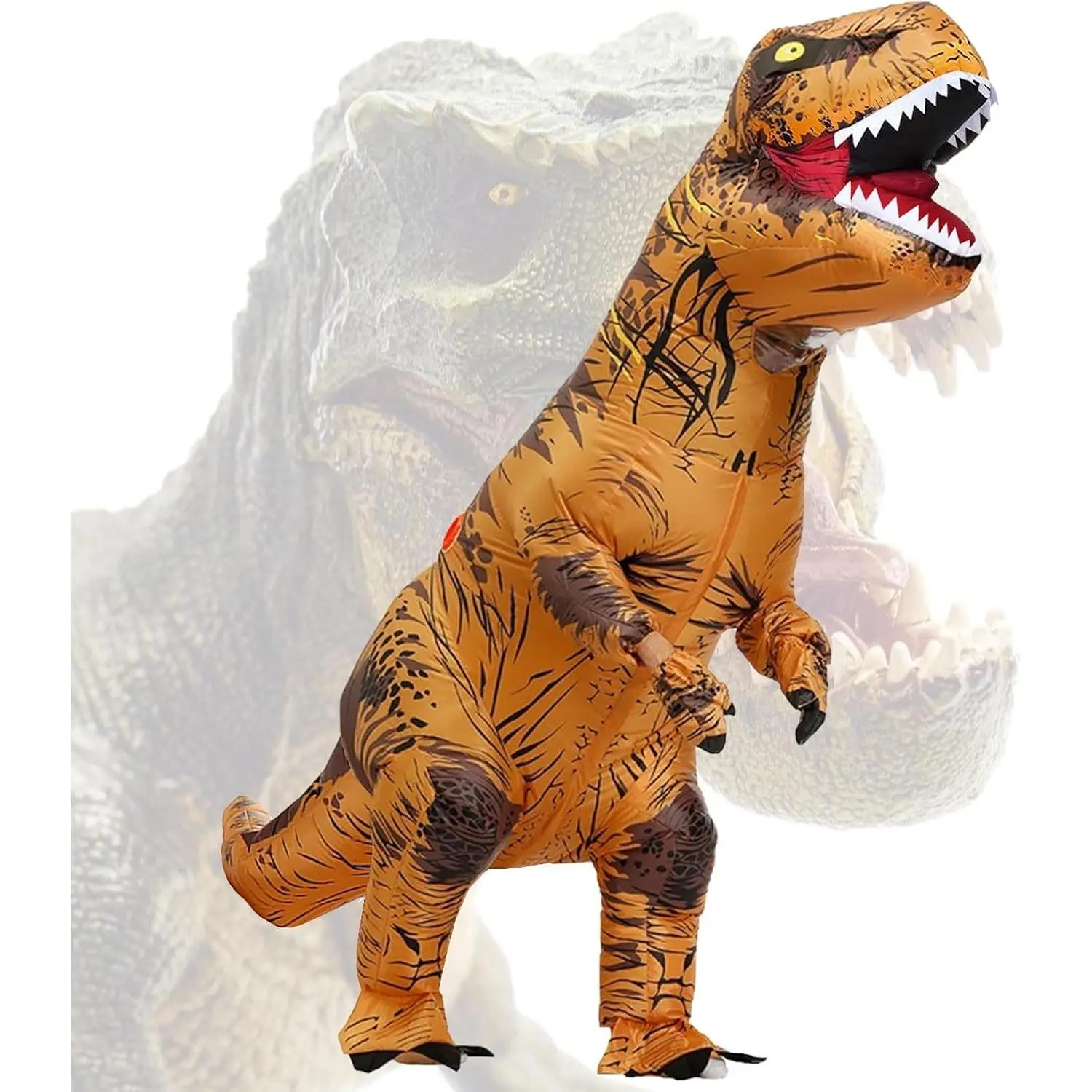 Inflatable Dinosaur Costume for Adults - T-Rex & Velociraptor Blow Up Suits for Cosplay, Halloween Party, Birthday & Parade(Gift)