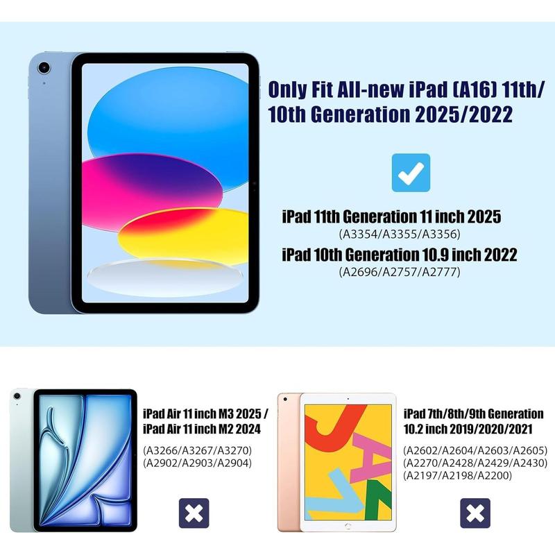 Shiny Clear iPad Case | Glitter Back Cover with Pencil Holder for iPad 10th & 11th Gen