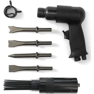 Pneumatic Needle Scaler 19 Needles and Air Hammer Pistol 4 Chisels 2 in 1