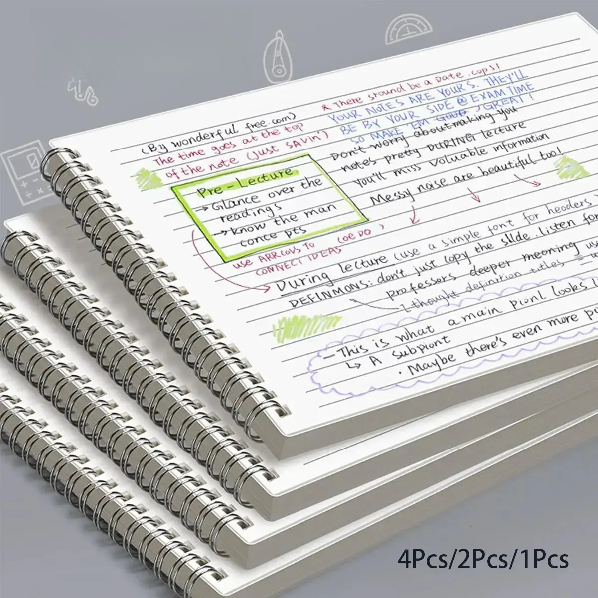 Thick Spiral Notebook, 60 Sheets 8mm Line Spacing Cream Paper, Smooth Writing, No Ink Bleed, Durable Binding, Ideal for Students and Office Use