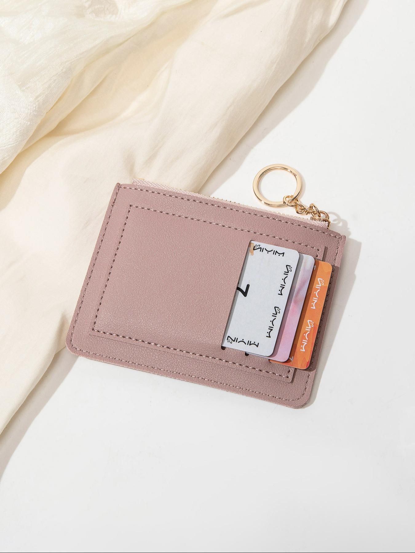 Women's Minimalist Casual Plain Color Zipper Short Wallet, Fashionable Card Holder, Casual Trendy Versatile High-quality Daily Wallet, Minimalist Wallets