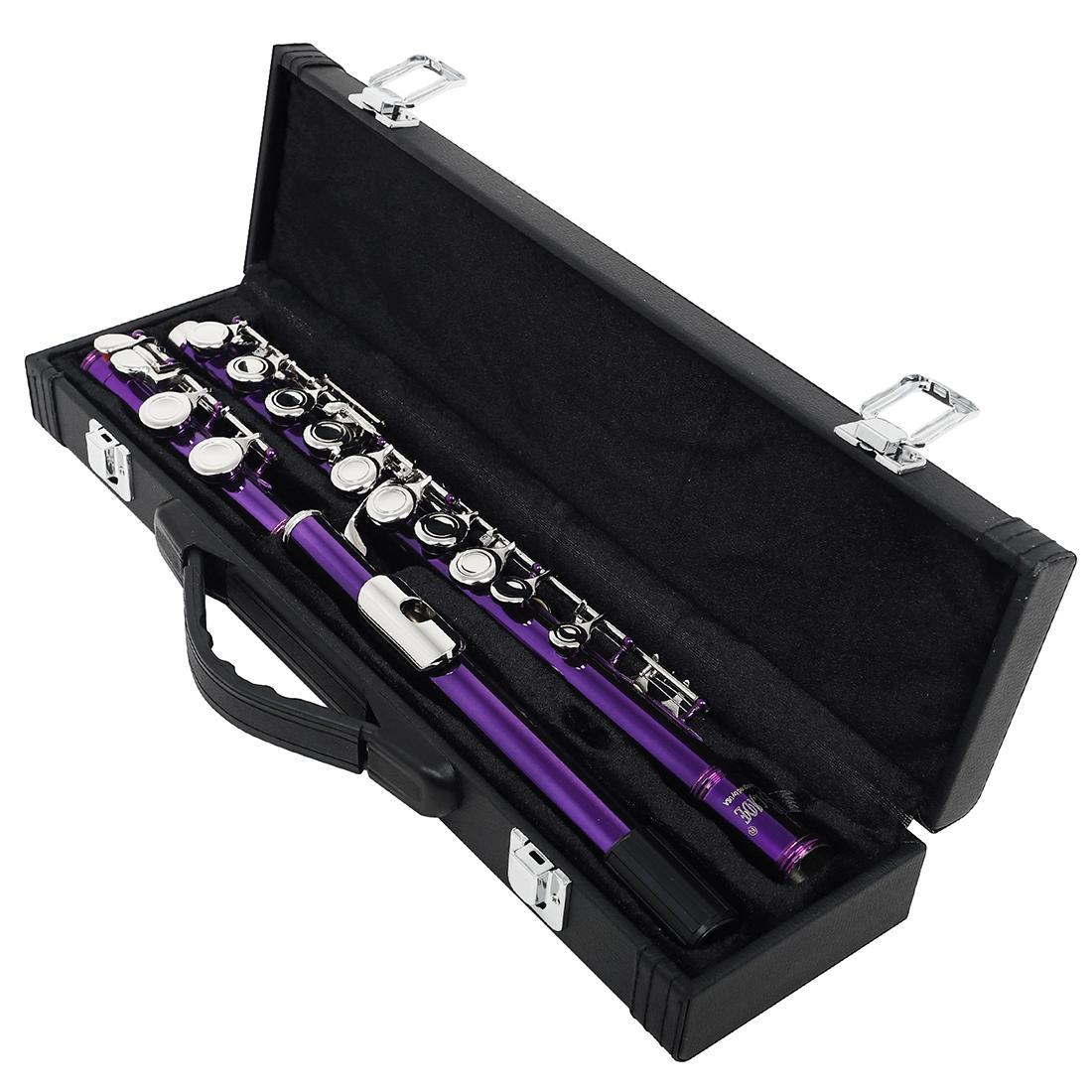 16 Hole Flute, C Key Flute with Accessories, Musical Instrument for Beginners, Woodwind Instrument for Home School Office