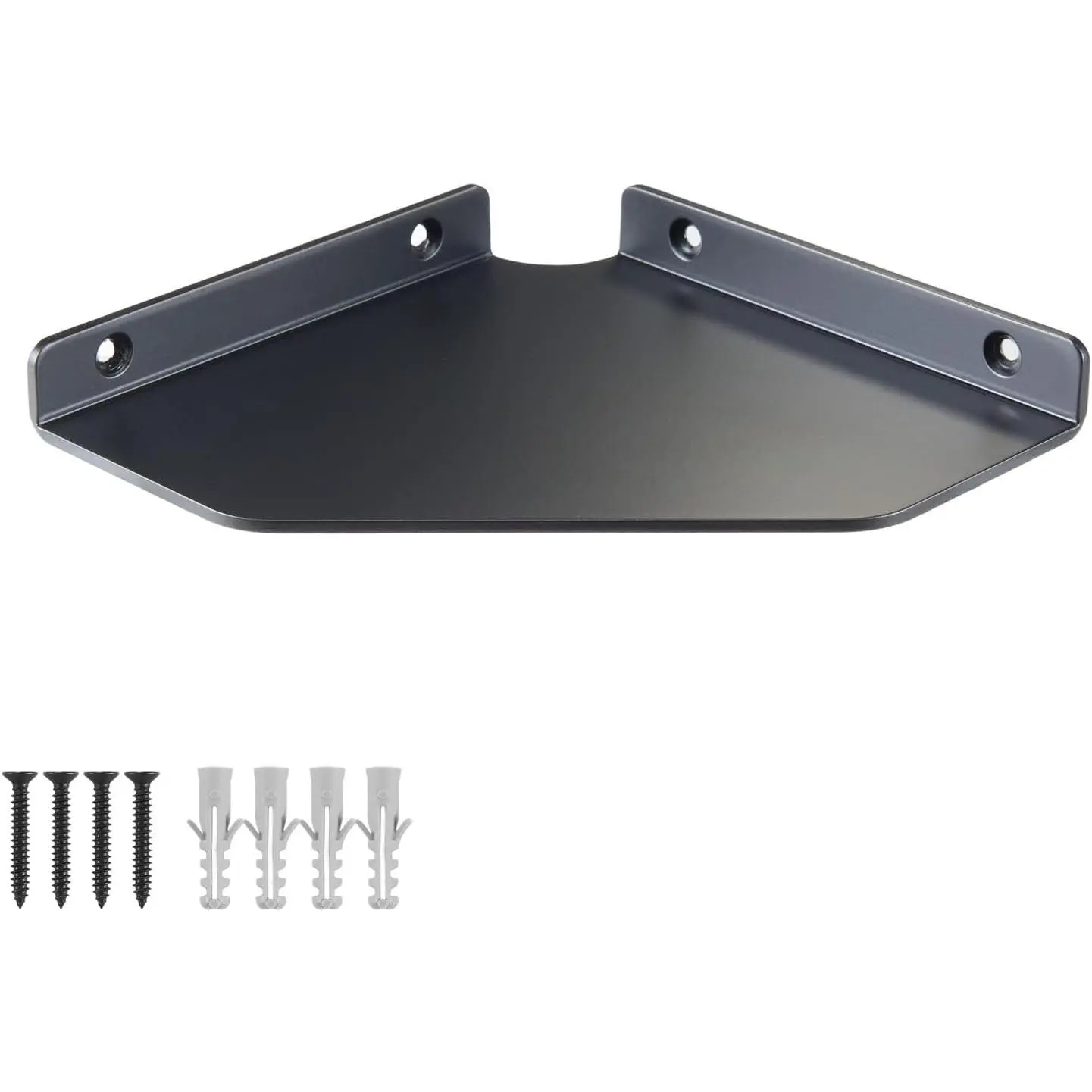 Black Wall-Mounted Floating Corner Aluminum Shelf - 3mm Matte Finish, 6in, Space-Saving Shelf Unit for Bathroom & Kitchen, Holds Phone, Plants, Speaker