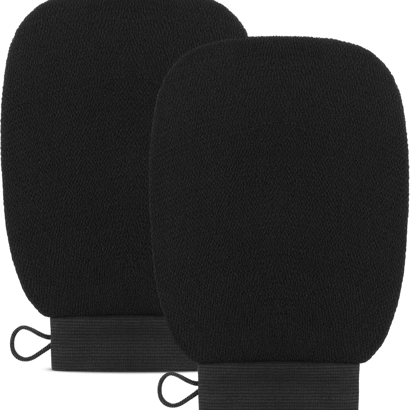 Premium Exfoliating Mitt for Body (2pc) – 100% Vegan Viscose Traditional Body Scrub Glove Kessa Korean Washcloth – Body Exfoliator for Self-Tan Removal & Keratosis Pilaris