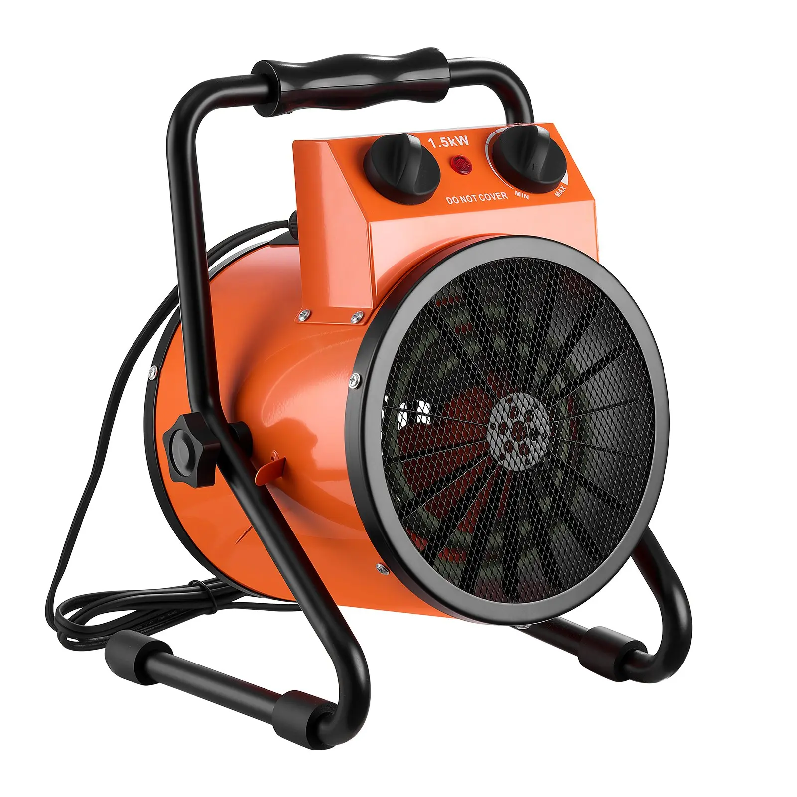 VEVOR Greenhouse Heater, 1500W Electric Space Heater with Fan & High Heat Modes, IPX4 Protection, 25° Adjustable Angle, Overheat Protection, for Grow Tent, Small Greenhouse, Flower Room, Home Office