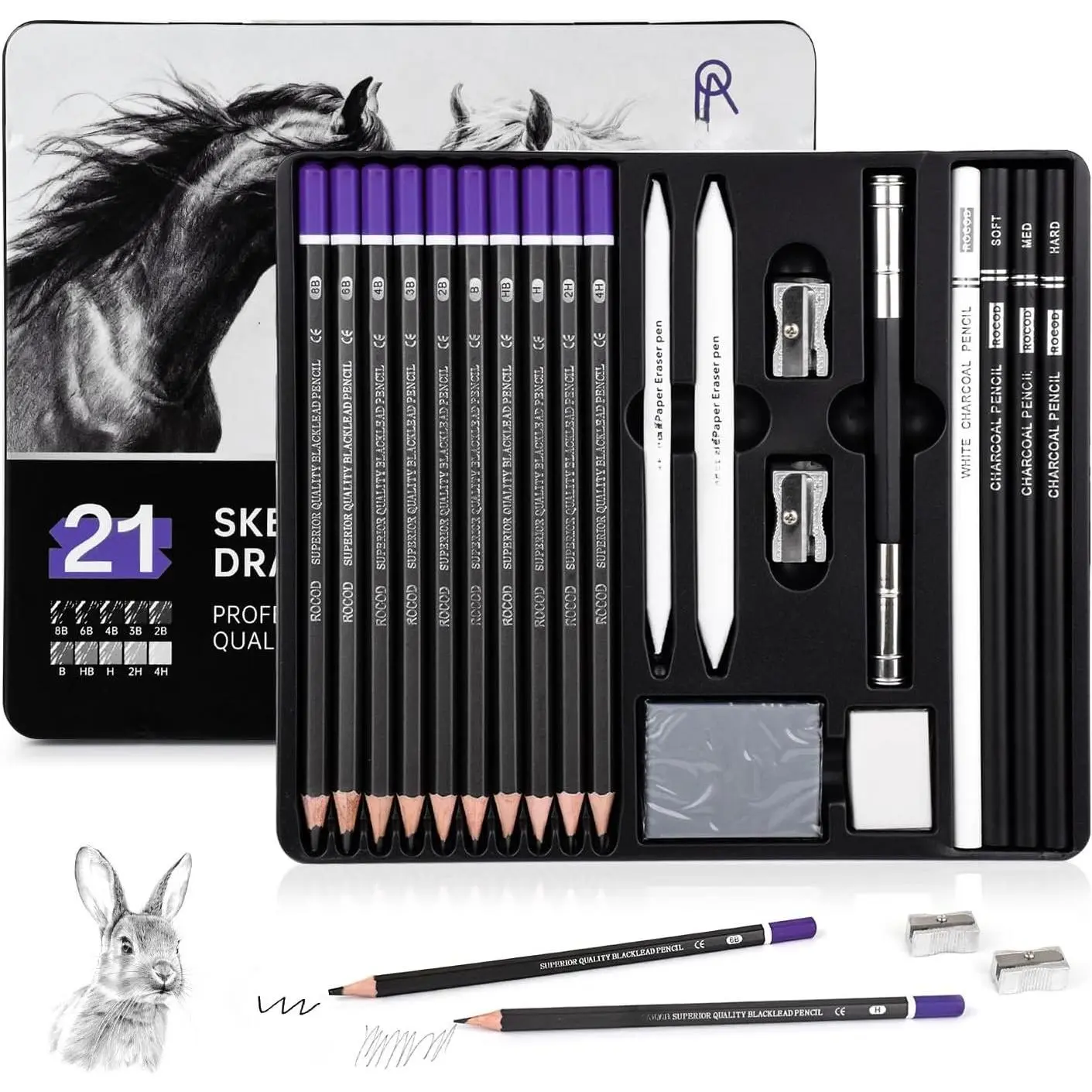 Sketch Pencils Sketching Pencils for Drawing Pencils for Artists Adult, 21 Art Graphite Pencil 8B to 4H