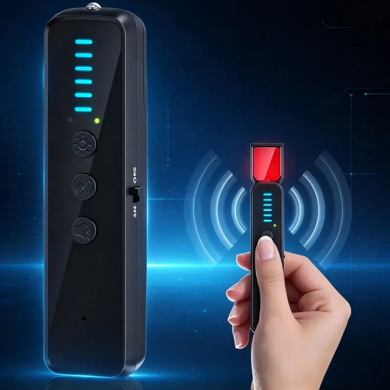 New Upgraded Hidden Camera Detector, Portable RF Signal Scanner as Travel Gift. Detect Spy Cameras, Covert Devices and GPS Trackers for Hotel, Travel, Home & Office Safety.