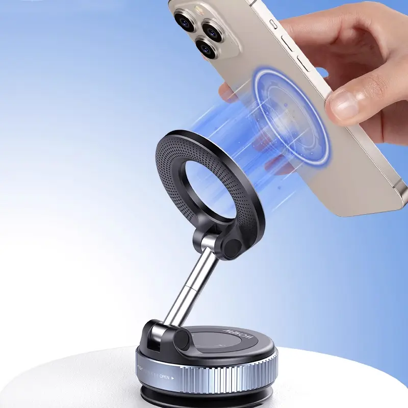 Car Phone Holder 360° Vacuum Strong Suction, Compact Dashboard Mount, One-Button Lock, Extendable Stable Design, Shockproof, Essential Driving Accessory, Suction Cup Phone Holder, Cell Phone Holder For Car