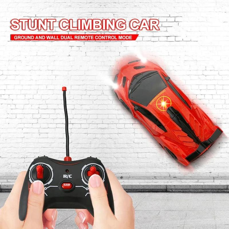 New Wall Climbing Remote Control Car Expert Level Gravity Defying RC Car Christmas Gift for Boys Rechargeable Alloy Cyber-Truck Transformable Mini Forklift Toy Dual-Tire Drift High-Speed LED Off-Road All Terrain 2.4GHz Monster