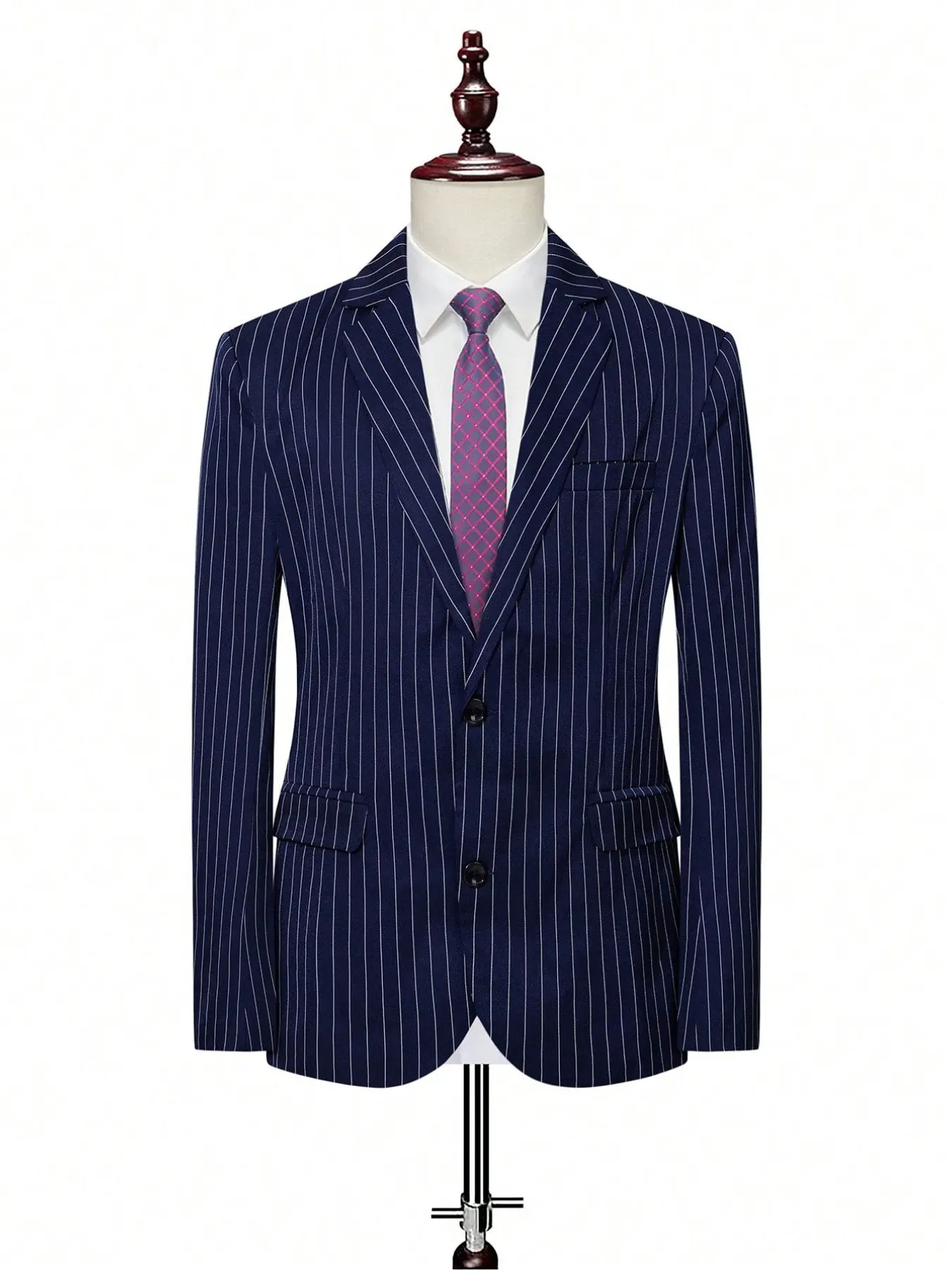 Men's Striped Suit Jacket Top Coat, Formal Business Attire, Professional Outerwear, Elegant Men's Clothing, Perfect for Office Wear