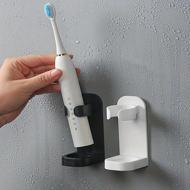 1PC No-Drill Toothbrush Holder, Space-Saving Bathroom Organizer, Wall-Mounted Brush Rack, Compact Design, Stable Installation, Essential for Apartments, Toothbrush Holders Wall Mounted