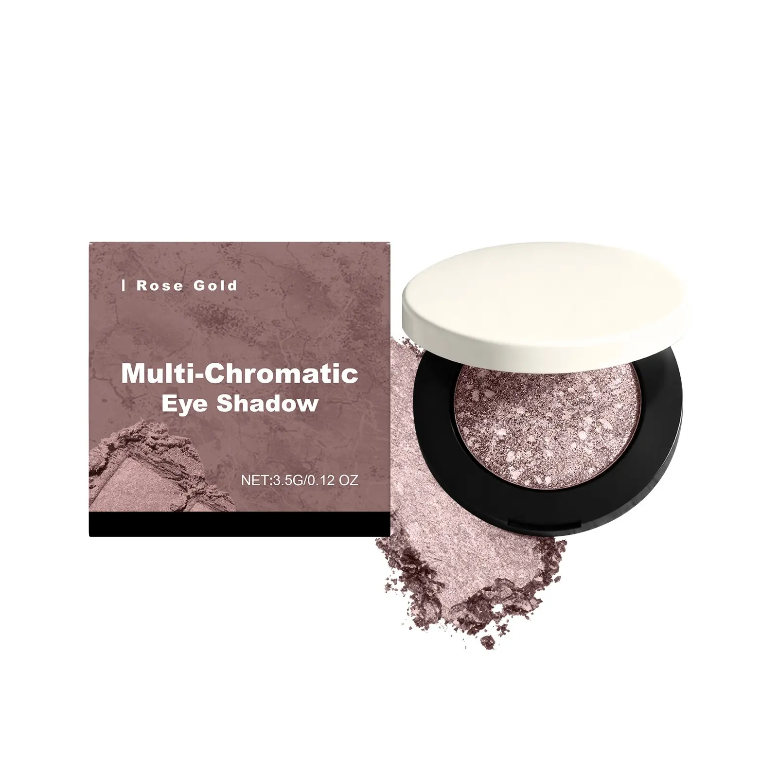 Rose Gold Glitter Shimmer Eyeshadow with Mineral Oil & Beeswax Sparkly Shimmer Eyeshadow | Waterproof Formula Long-Lasting Color, Versatile for Daily & Party Wear Glitter Beauty Eye Makeup Products