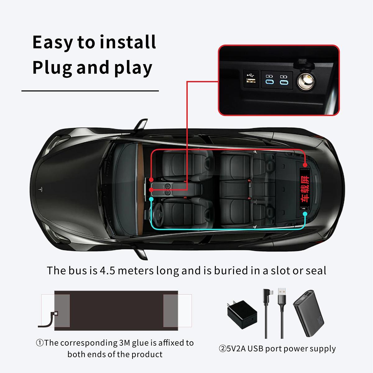 Car LED Matrix Pixel Panel, Flexible LED Display Screen with APP Control, DIY Night Light & Halloween Decoration, Car Decorative Light