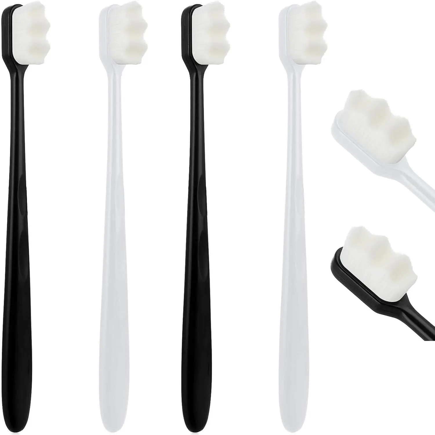Ouligay 4Pcs Soft Bristle Toothbrush With 20000 Micro Nano Bristles - Extra Soft for Sensitive Teeth, Manual Toothbrush for Adults