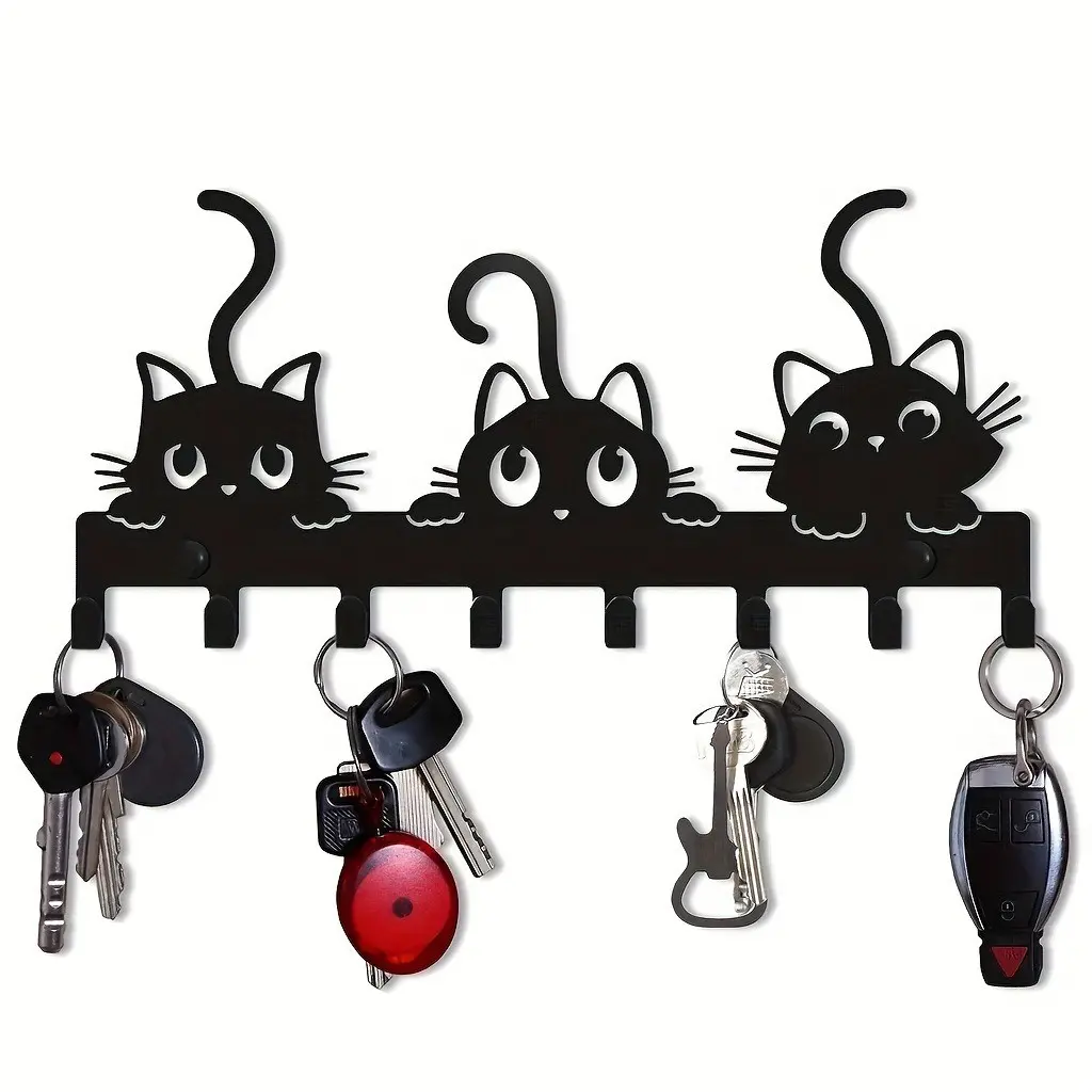 1pc Metal Hook for Entryway Wall, Key and Miscellaneous Storage, Cute Cat Craft Decoration, Home Organizer, Wall Mounted Hooks