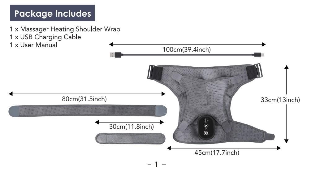 Cross-border heating massage shoulder pads charging heating shoulder pads shoulder periarthritis physiotherapy massager private mold source factory spot clavicular shoulder pad Lightweight Tactical Quick Release Vest clavicular pulls strap