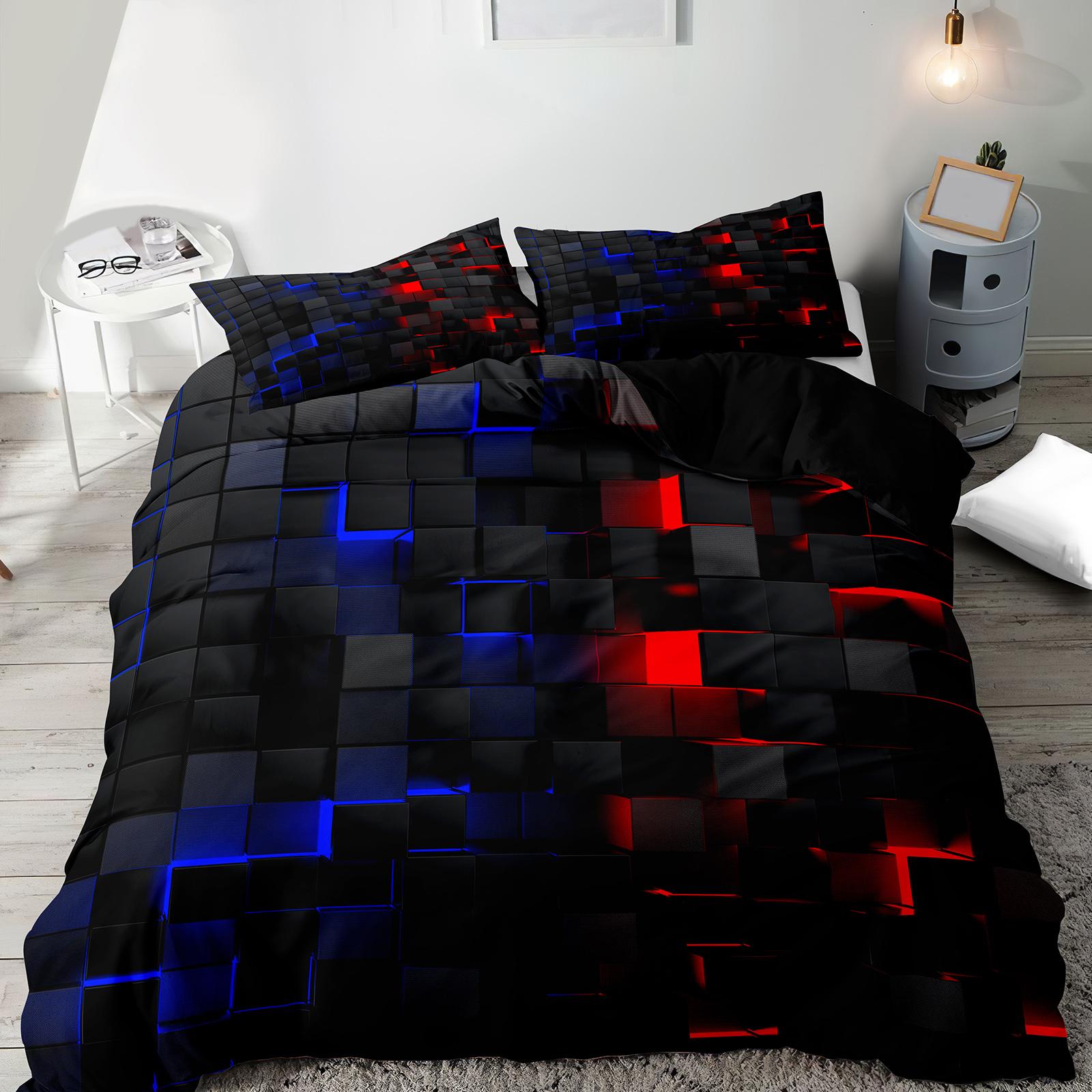 Geometric Pattern Bedding Set, 1 Count Quilt Cover & 1/2 Counts Pillowcase without Filler, modern bedding set, decorative bedding set, Soft Comfortable Bedding Set for Home Bedroom