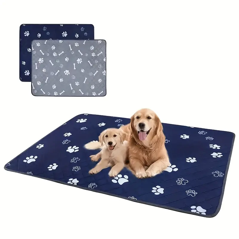 Reusable Puppy Training Pads - Washable Fabric, Leak-Proof Design, Super Absorbent, Urine-Absorbing, Printed Paw Prints (Dog Potty Supplies), Reusable Puppy Pads, Absorbs Urine pee