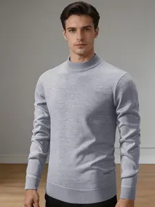 Men's Half High Neck Knit Sweater, Soft Comfortable Fabric, Warm Lightweight, Classic Design, Versatile Fit, Perfect for Fall Winter