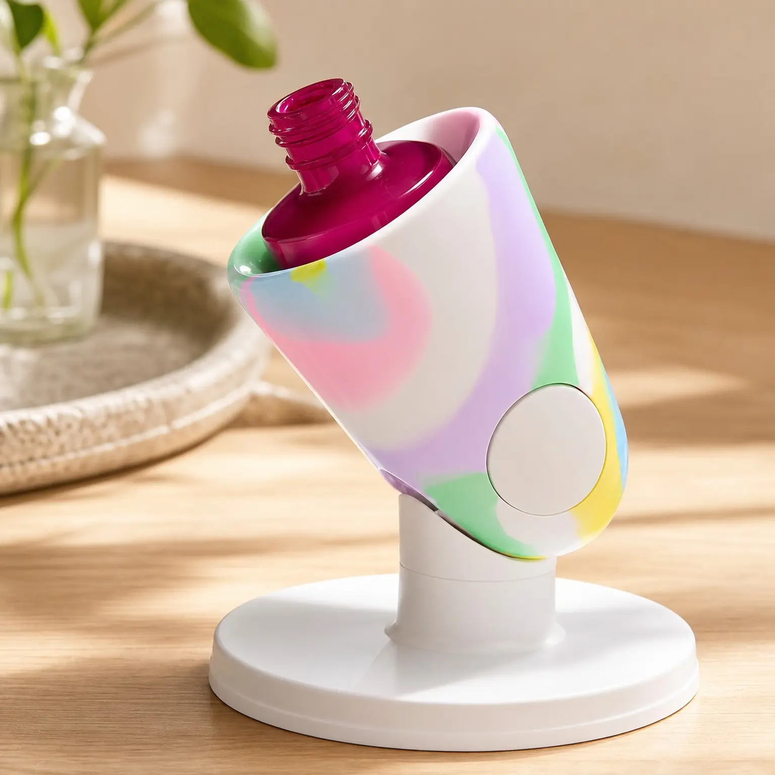 Untippable Anti-Spill Nail Polish Bottle Holder Stand with Tilted Smartgrip Airlock Suction Base | Fingernail Painting, Nail Art Tools & Accessories (Unicorn)Gift