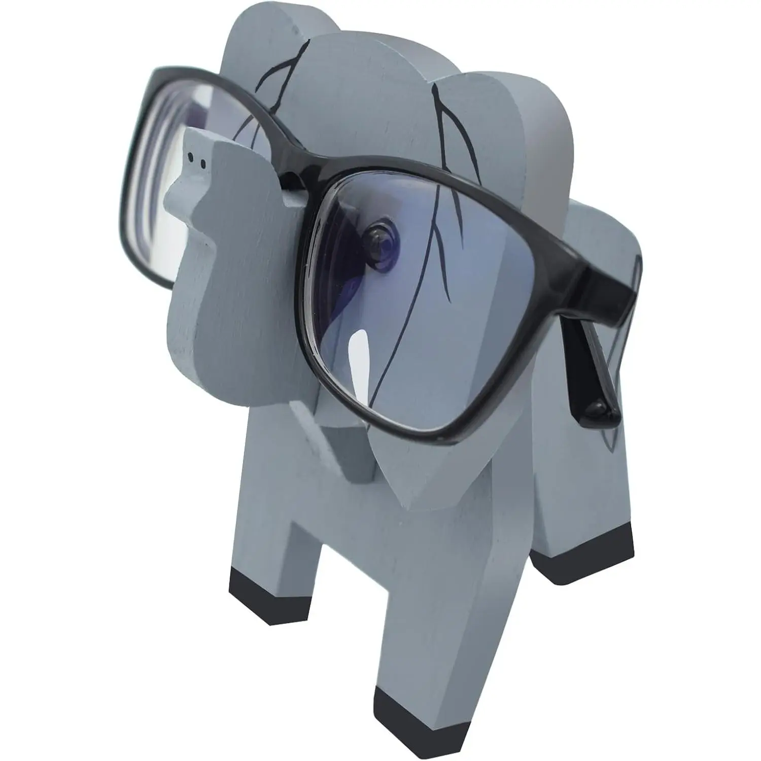 Creative Glasses Holder Stand,  Wooden Puzzle  Eyeglass Stand  Office Desk Décor  (Elephant)