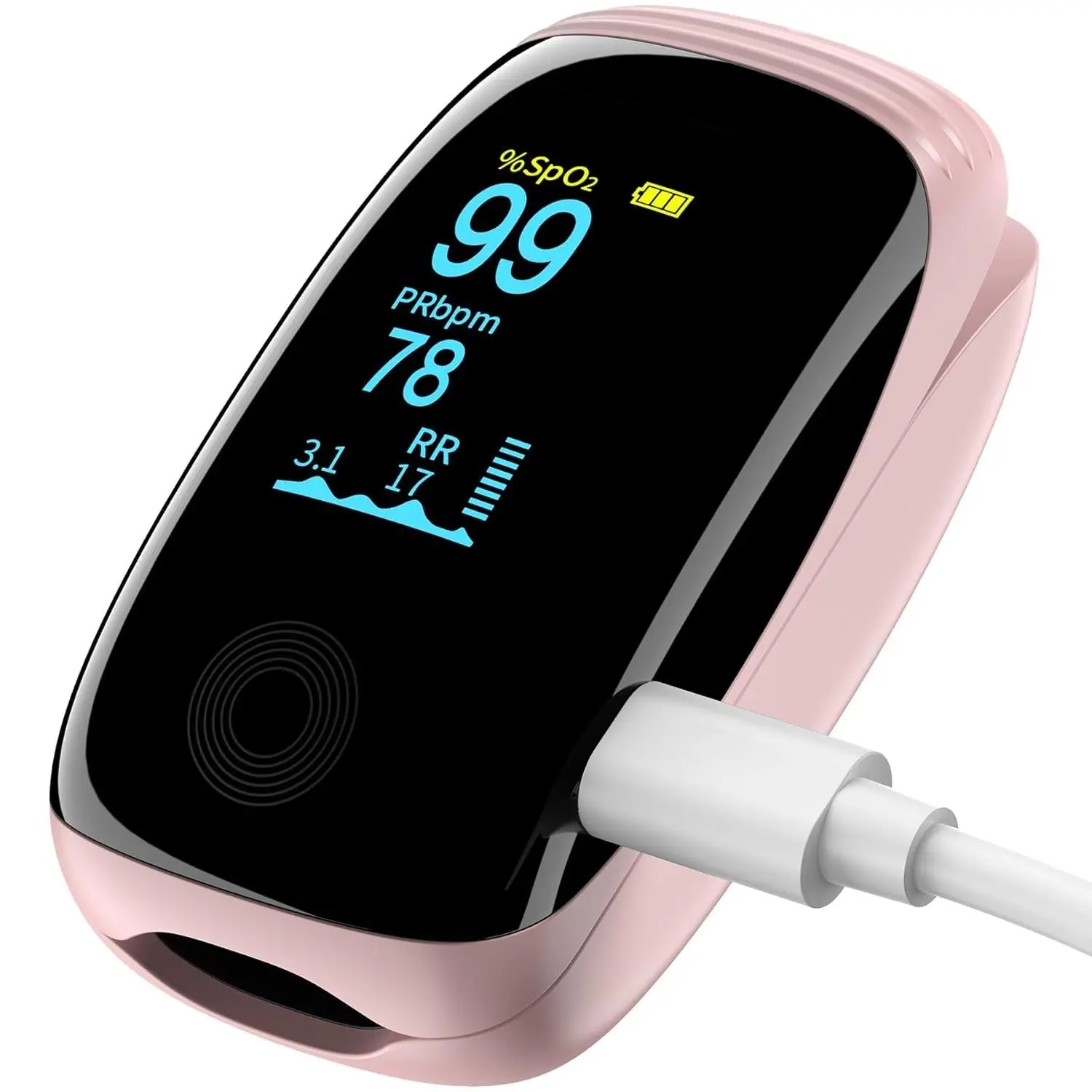 Finger Pulse Oximeter, Fingertip Blood Oxygen Saturation with Pulse Monitor, Oximeter with Lanyard, Pulse Oximeter for Sport and aviation use only (pink) TY07