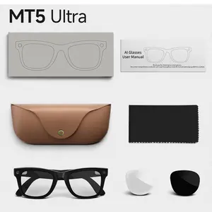 2026 Upgrade Mt5 Ultra Smart Ai Glasses, 8mp HD Camera, Video Recording, Voice Call, Portable Charger, Translation, Unisex, Driving, Travel, Daily Use