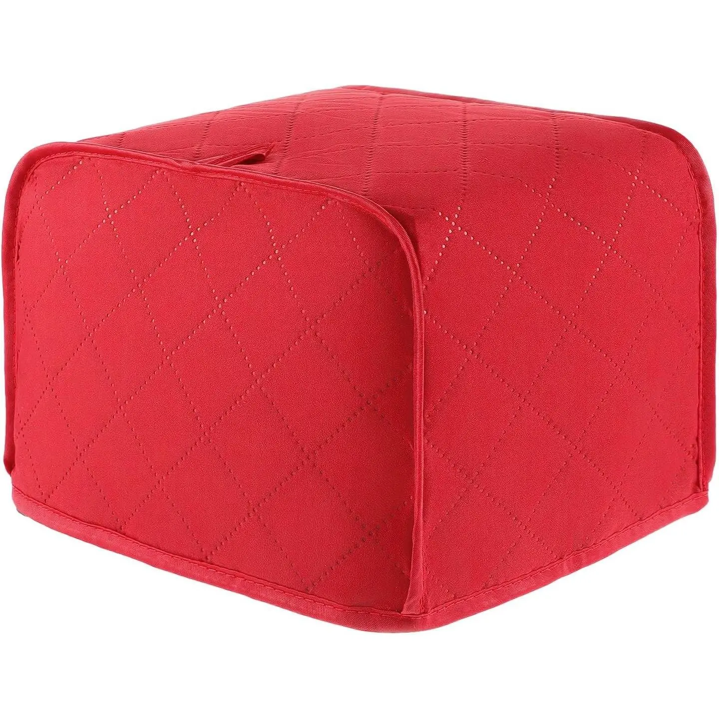 2 Slice Toaster Cover, 11.81" x 7.87" x 7.87" Toaster Covers for Bread Maker, Quilted Polyester & Cotton Dustproof Cover, Fits Most Standard Toasters, Red (1 Piece)