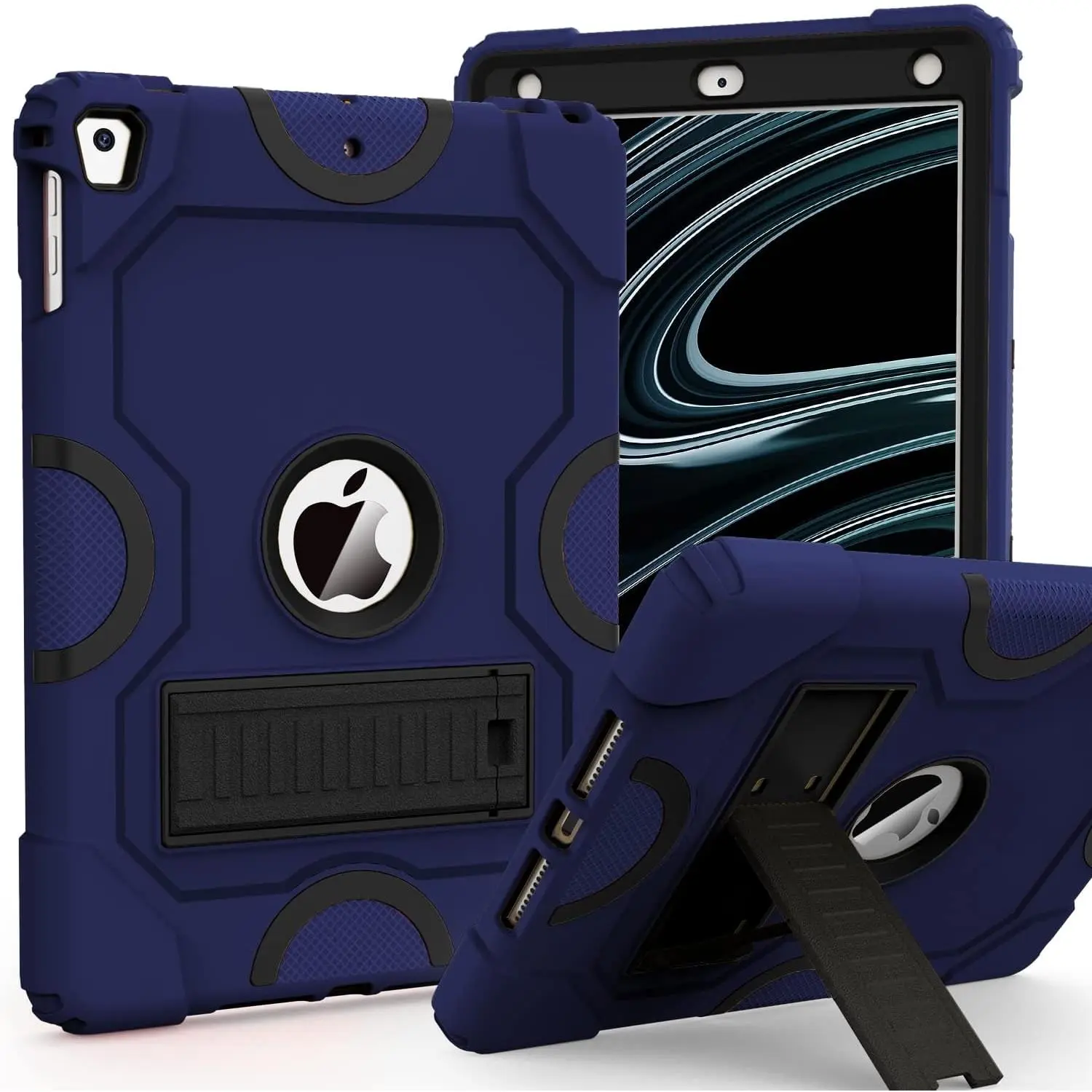 Case for iPad 6th/ 5th(9.7" 2018/2017)/ Air 2 & 1st/ Pro 9.7 2016 | Heavy Duty Shockproof Rugged Protective Case for iPad 9.7 Inch, Navy Blue