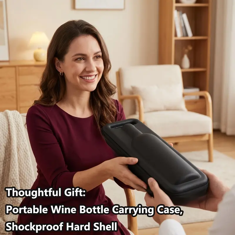 Single Bottle Protective Wine Storage Tote Shock Absorbing Handheld Wine Carrier Bag for Picnic Travel Wedding Festival Wine Gift Packaging Use