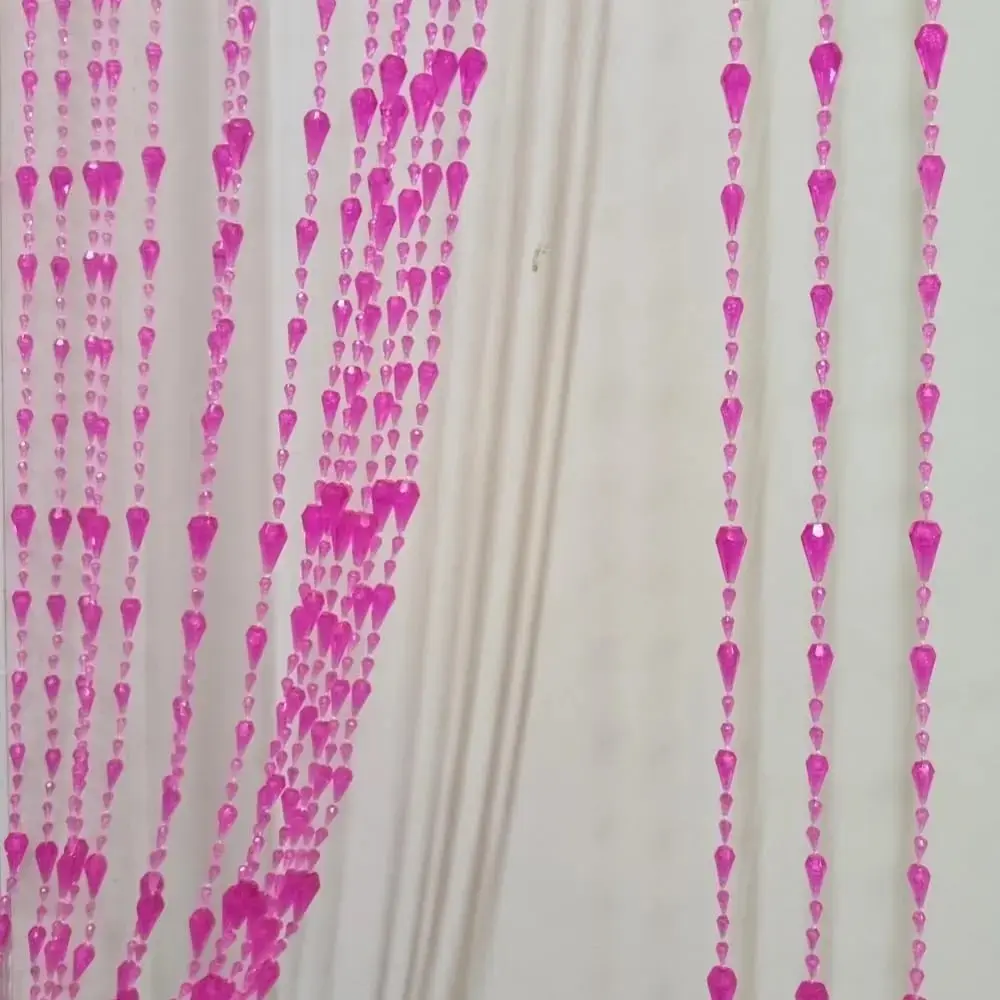 Beaded Curtain Hanging Door Beads String Tassel Room Divider Screen Decor for Doorway Window Living Room Wedding 042 Rose red 39 inch x 78.7 inch