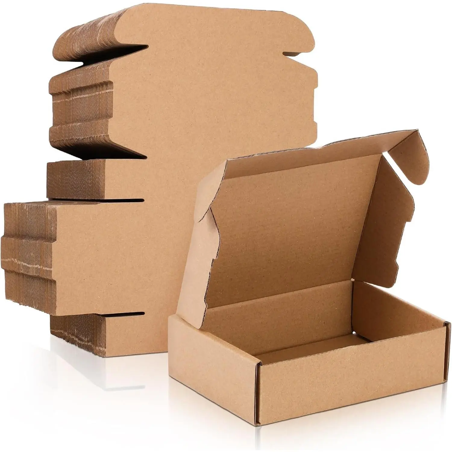100 Pcs 5.91 x 3.94 x 1.57 Inches Shipping Boxes Cardboard Gift Corrugated Cardboard Brown Boxes Mailer Packaging for Mailing Small Business Present