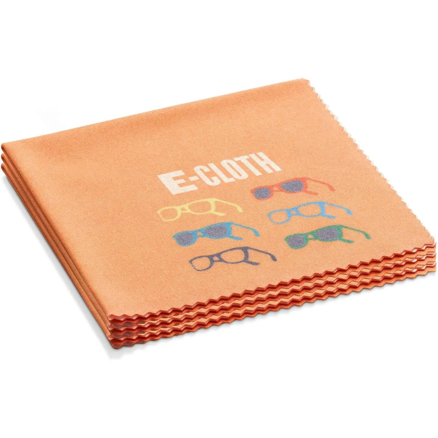 3-Pack Glasses Cloth, Microfiber Cleaning Cloth, Ideal Eyeglasses, Sunglasses and Lens Cleaner, Washable and Reusable, 100 Wash Promise (Tangerine Orange, 3-Pack)