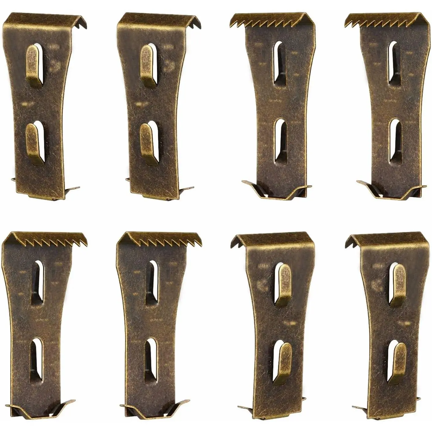 Brick Clips - 8 count Heavy Metal Wall Hangers for 2-1/4 to 2-3/8 Inch Bricks, Ideal for Outdoors &  Decor